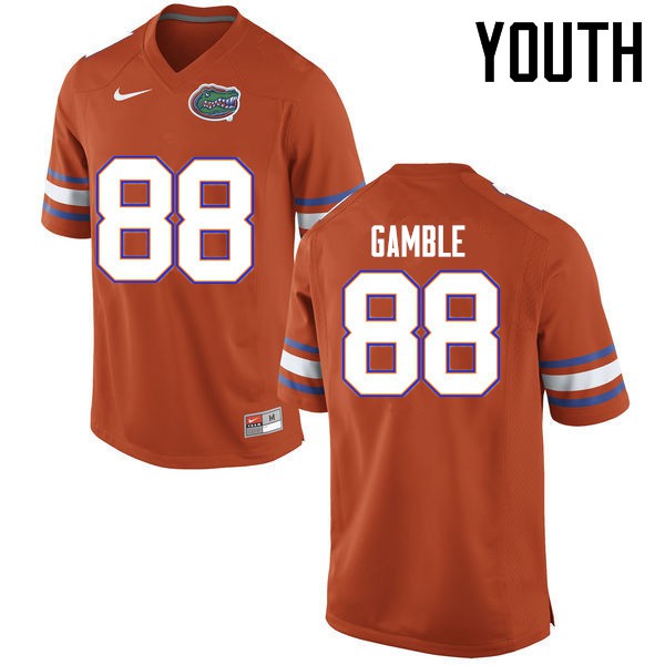 Florida Gators Youth #88 Kemore Gamble College Football Jerseys Orange